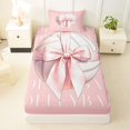 thumbnail image 4 of spefrowx Cute Volleyball Sports Twin Sheets for Kids Girls, Pink Cartoon Bow Bedding, 3pcs, 1 Flat Sheet, 1 Fitted Sheet and 1 Pillowcase, 4 of 6