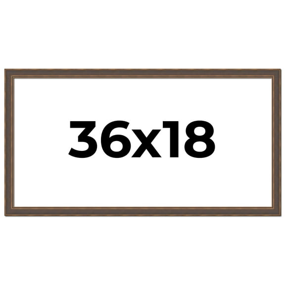 36x18 Frame Golden Caramel Solid Wood Bronze Picture Frame | 1.25 Inch Moulding Width | 0.5 Inch