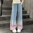 thumbnail image 3 of Kiijoy Little Girls Straight Fit Jeans Casual Gradient Pull On Denim Pants, Sizes 5-6, 3 of 8