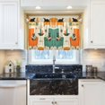 thumbnail image 5 of Yayeee Kitchen Curtains Tier Pair Light Filtering 27"x24" Rod Pocket Short Cafe Window Panel, Black Cats Reading, 5 of 7
