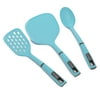 Tasty Nylon Gadget Set, Slotted Turner, Spoon and Jumbo Turner, Safe for Non-Stick Cookware, Tasty Blue