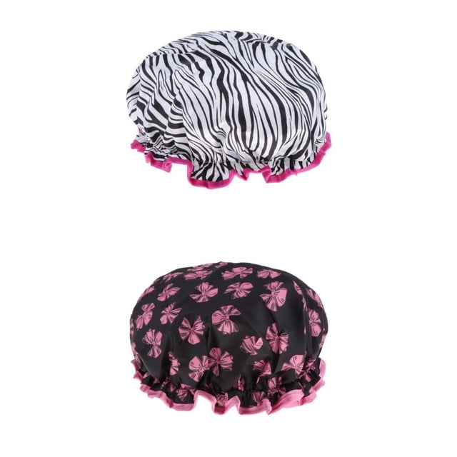 2 Uds Gorro de Baño de Lujo Sombrero de Plástico de Champú pa Saunas Adultos Sunnimix Gorro de ducha de doble capa