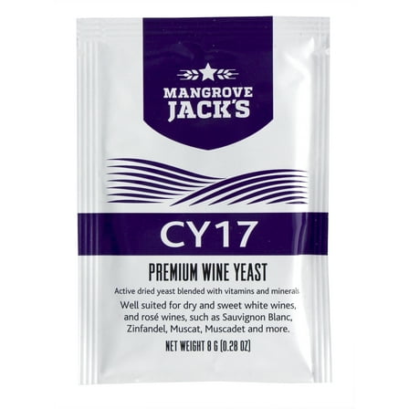 Mangrove Jack's Wine Yeast - CY17 8g treats 23L Sweet White Blush Dessert