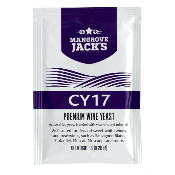Mangrove Jack's Wine Yeast - CY17 8g treats 23L Sweet White Blush Dessert