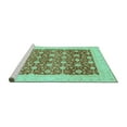 thumbnail image 2 of Ahgly Company Machine Washable Indoor Rectangle Oriental Turquoise Blue Modern Area Rugs, 2' x 3', 2 of 4