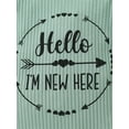 thumbnail image 6 of Zehjuhan Newborn Baby Girl Clothes Hello I'm New Here Letter Romper+Floral Pants+Hat+Headband+Gloves Coming Home Outfits, 6 of 10
