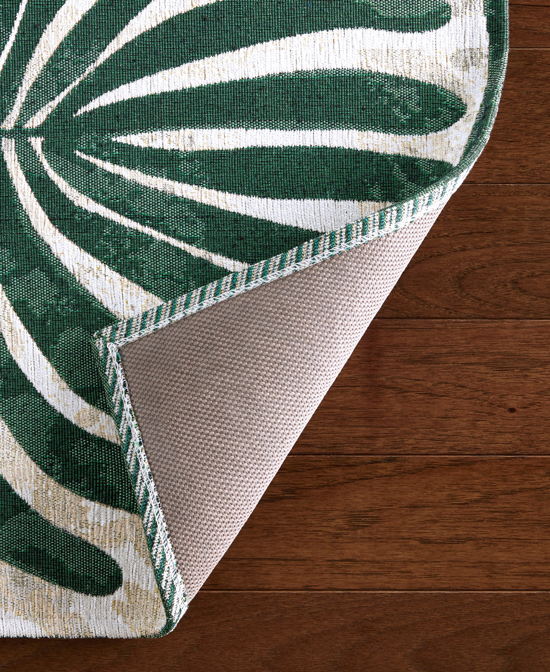 TOWN & COUNTRY LUXE Livie Matisse Cutout Everwash® Washable Multi-Use Decorative Rug, Kitchen Runner Rug, Low-Profile Door Mat, Bedroom Rug and Dorm Room Rug with Non-Slip Backing, Green, 24"x72"