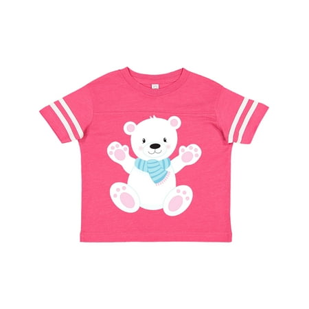 

Inktastic Cute Polar Bear White Bear With Blue Scarf Gift Toddler Boy or Toddler Girl T-Shirt