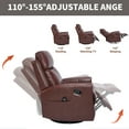 thumbnail image 6 of Newest Wine Red Genuine Leather Heat Massage Manual Recliner Chair with Rocker , Swivel for Living Room, 6 of 9