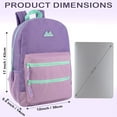 thumbnail image 4 of 17 Inch Two Tone Color Multipocket Backpack with Pop Color Trim Accents and Zippers for Travel & Commuting in Purple & Lilac, 4 of 9