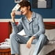 thumbnail image 3 of Pijamas de hombre de primavera y otoño de algodón de manga larga de algodón fino de gran tamaño de otoño e invierno traje de casa de hombre de invierno, 3 of 6