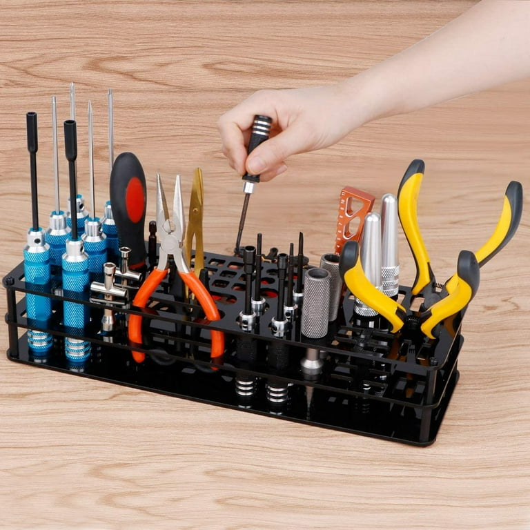 FPVERA Screwdriver Storage Rack Screwdriver Organizers for Hex Cross Screw Driver RC Tools Kit Organizers 63 Hole