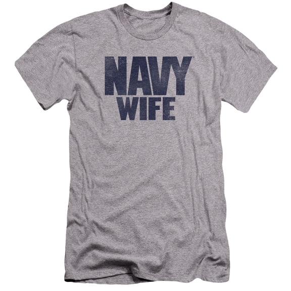 Navy - Wife - Premium Slim Fit Short Sleeve Shirt - Large