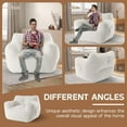 thumbnail image 6 of Bean Bag Chair, Adult Bean Bag Chair for Living Room, Big Beanbag Chair, Comfy Stuffed Beanbag Chair for Adults with Filling (Teddy Fabric in Ivory), 6 of 16