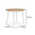 thumbnail image 5 of Gasy Dining Table, Extendable 26-42 Inch White Brown Wood, 2 Leaves, 5 of 5