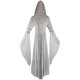 thumbnail image 3 of Womens Halloween Costumes 2024 Cosplay Gothic Dresses Women's Gothic Ruffle Flare Cuffs Ties Corset Halloween Costume Mesh Tunic Hooded Vintage Print Dress, 3 of 3