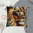 thumbnail image 2 of Leisuo Lion Head Throw Pillow Cover Face Wild Animal Furry Carnivore Pillow Case Square Cushion Decorative for Couch Bed Home, 2 of 5