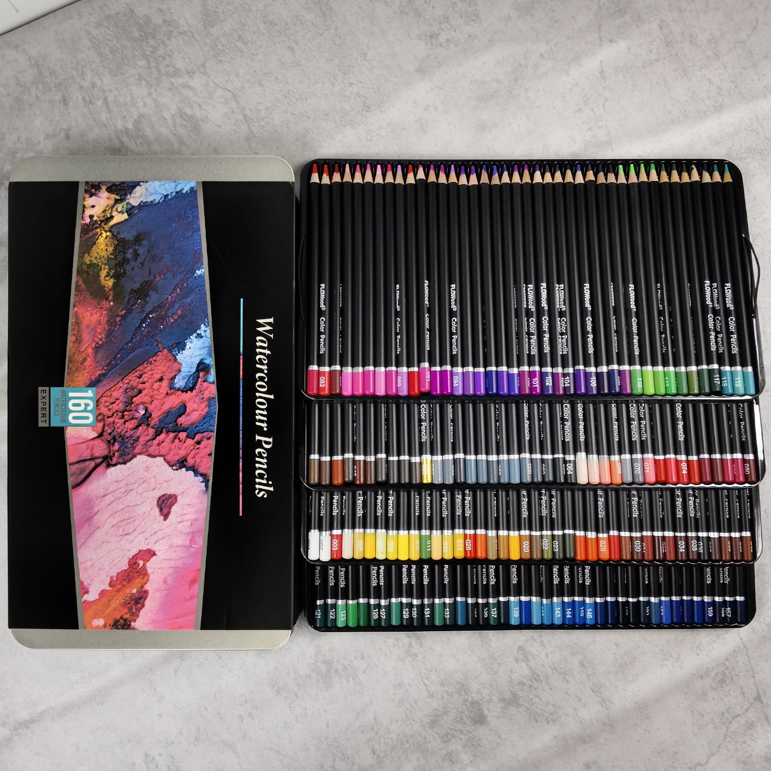 160 Watercolor Pencils, Beautiful Blending Effects with Wet or Dry,Ideal for Coloring Book Blending Sketching- Water Soluble Pencils for Adults