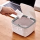 thumbnail image 1 of Cubo de basura grande para baño, capacidad de 6L, cubo de basura redondo reforzado, organizador de basura de tipo presión, gris, 1 of 8