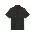 thumbnail image 5 of Hansber Short/Long Sleeve Chef Coat for Men Women Double-Breasted Chef Jacket Cook Shirt Workwear Black Short Sleeve 4XL, 5 of 5