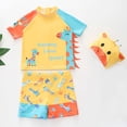 thumbnail image 5 of Shadoumai Adorable Boys Swimwear Short Sleeve Rash Guard Tee With Swim Trunks And Matching Bottoms For Kids Beach Pool, 5 of 6