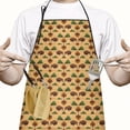 thumbnail image 2 of Beige Buffalo Pattern Apron-Garden Aprons for Women with Pockets-Cotton Linen Waterproof Kitchen Cooking Gardening Aprons Adjustable for Kitchen,Cooking,BBQ and Salon 33x27 Inch, 2 of 7