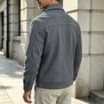 thumbnail image 4 of Josdec Faux Suede Lapel Zip Up Jacket for Men Loose Casual Outer Coat with Pockets Solid Color for Fashion Daily S‑2XL, 4 of 8