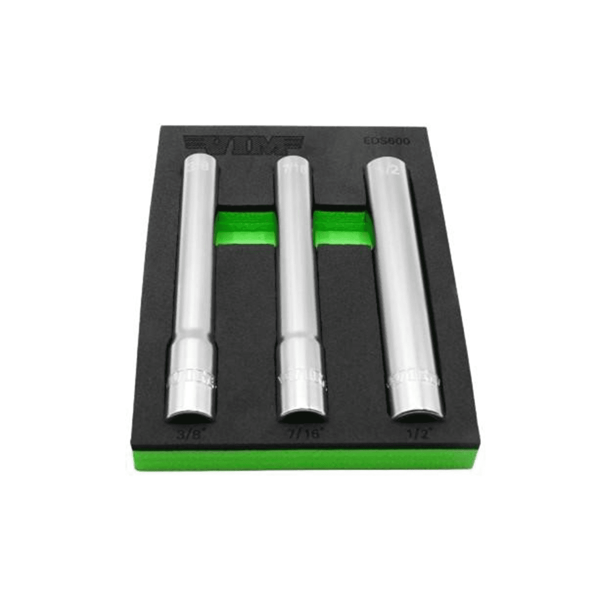 VIM Tools 3 Piece 3/8 Inch Drive Extra Deep 6 Point SAE Socket Set