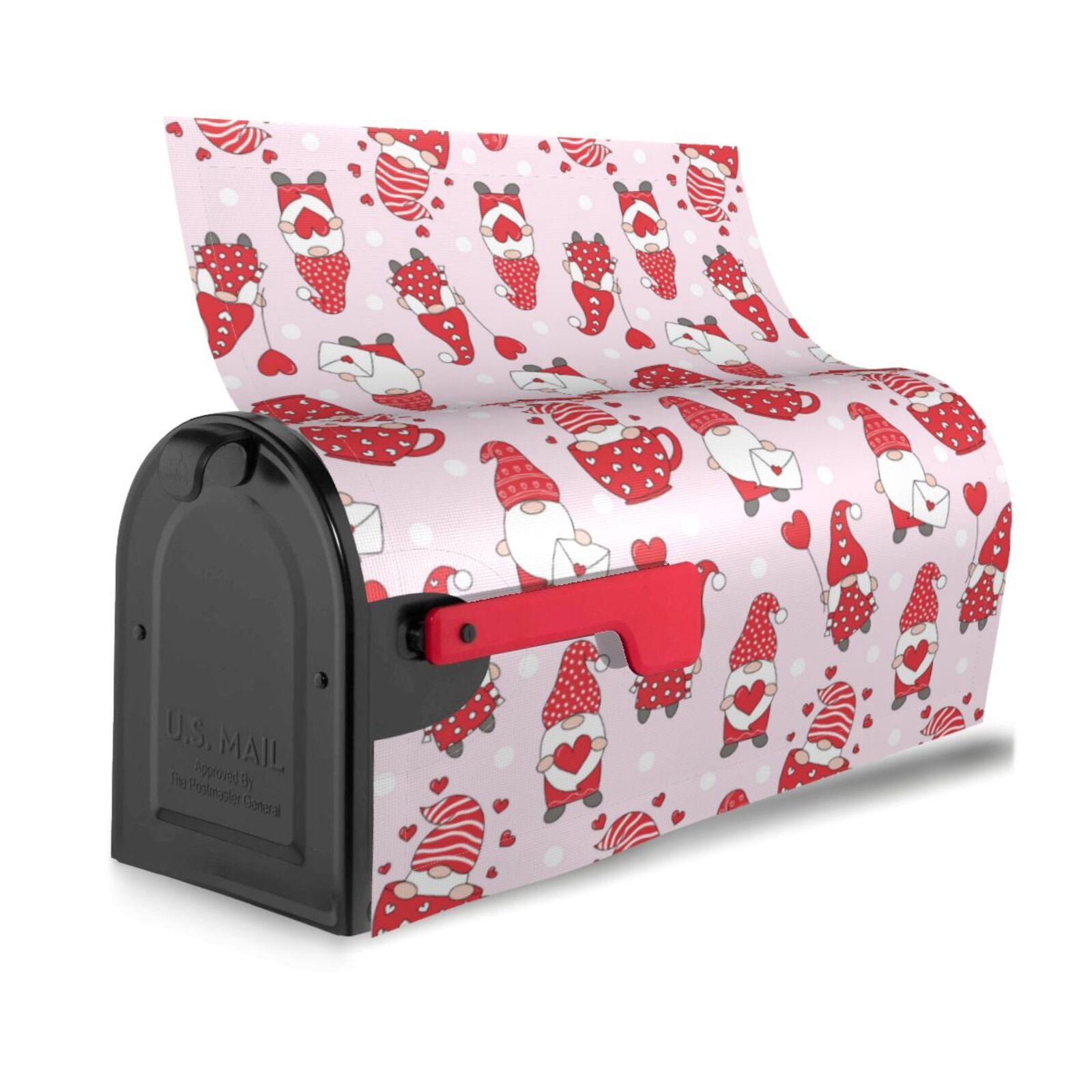 Logiee Valentine Gnomes Print Post Letter Box Wrap Decor, Mailbox Cover Suitable for Standard Mailbox and Large Size Mailbox,Outdoor Yard Decoration-25.5x21 in