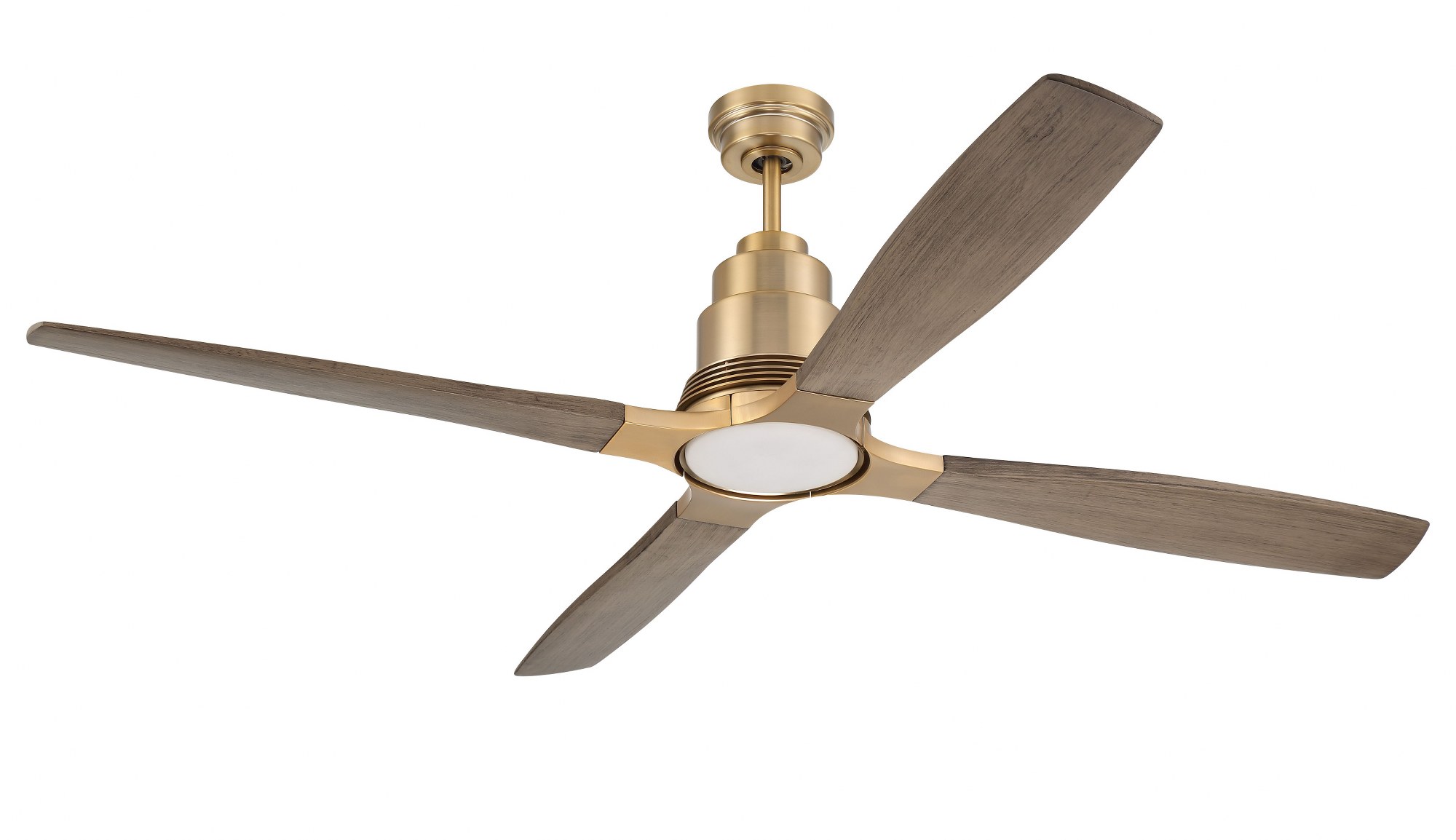 RIC60SB4 Craftmade Lighting Ricasso - 4 Blade Ceiling Fan with Light Kit In Contemporary Style-60 Inche Wide-Satin Brass Finish