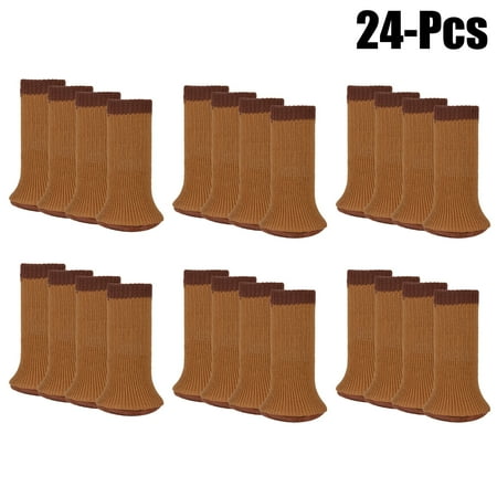 Tennis Ball Chair Leg Protectors Chair Socks Set,Kapmore 24PCS Anti-skid Wool Knitted Chair Leg Floor Protectors Furniture Leg Covers with Thick Bottom ()