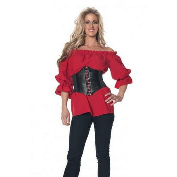 Women's Red Renaissance 3/4 Sleeve Costume Shirt Small 4-6