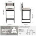 thumbnail image 6 of SYNGAR Bar Stools with Back Sets of 2, Woven Bar Chair with Metal Legs, Counter Height Bar Stools, Bar Chairs for Kitchen Bars Restaurants, Tufted Barstools Set, Gray, 6 of 14
