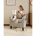 thumbnail image 3 of Accent Chairs Set of 2 Faux Leather Chairs Barrel Club Chairs Comfy Living Room Chairs with Sturdy Legs for Bedroom Reading Room Waiting Room(Gray), 3 of 6
