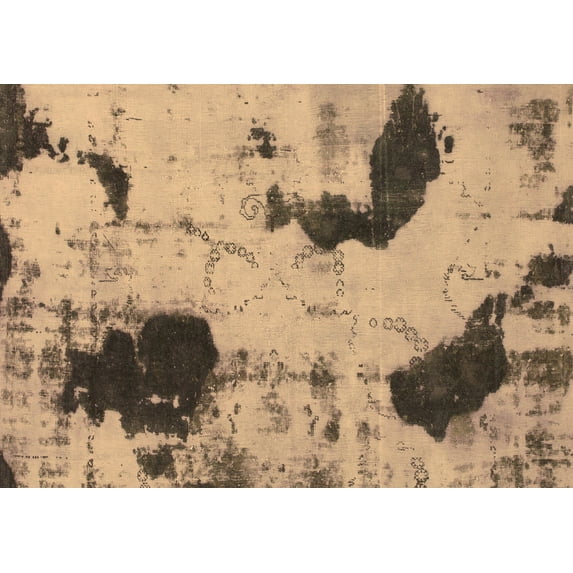 Ahgly Company Indoor Rectangle Abstract Brown Modern Area Rugs, 4' x 6'