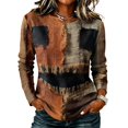 thumbnail image 2 of Halloween Shirts for Women 2026 Plus Size Long Sleeve Funny Pumpkin Print Tops Cute Vintage Teacher Shirts Casual Holiday Clothes Brown 3XL, 2 of 6