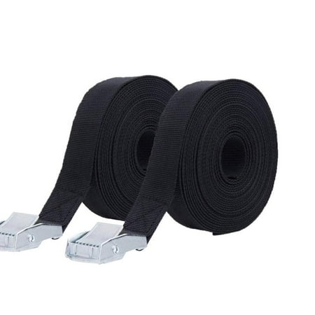 

Pretty Comy 2PCS Heavy Duty Tensioning Belts Lashing Strap Trailer Tie Down Straps 2.5 Cm X 5 M Black Nylon Cable Tie