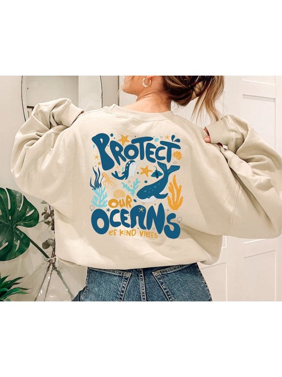 Protect Our Oceans Words on Back Sweatshirt, Respect The Locals Sweatshirt, Sweatshirt Save The Shark, Oversize Vsco Sweatshirt, Pinterest Sweatshirt, Aesthetic