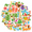 2A, variant on 35pcs-50pcs Adorable Stationery Stickers Tropical Beach Kids Stickers Toy Funny Graffiti Stickers for Guitars Laptops Phones