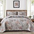 thumbnail image 1 of Juego de edredón WONGS BEDDING Floral King Size de microfibra gris, 1 of 9