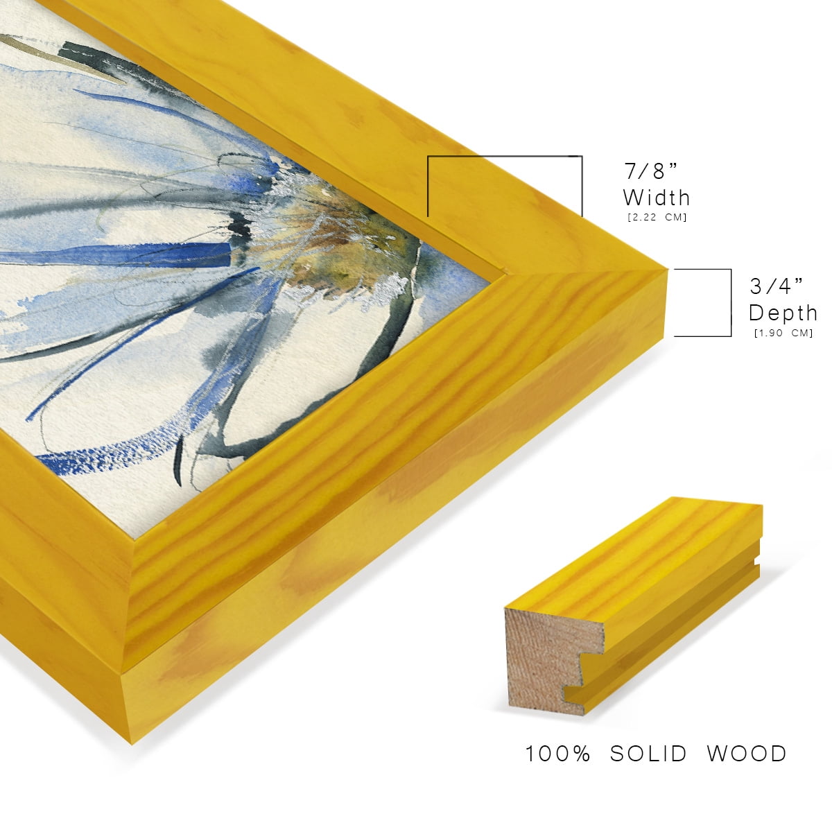Cobalt & Paynes Petals I - Framed Print w/glass - Sunflower Yellow