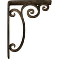 thumbnail image 4 of Ekena Millwork 1 1/2"W x 7 1/2"D x 10"H Avery Wrought Iron Bracket, (Single center brace), Antiqued Pale Gold, 4 of 8