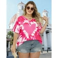 thumbnail image 4 of ALLTB Plus Size Valentines Shirts for Women Cute Love Heart Shirt Valentine T Shirt Red Short Sleeve Casual Hearts Graphic Tops, 4 of 6