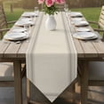 thumbnail image 6 of Beige Table Runner Linen Burlap Table Runner 72 Inches Long Modern Minimalist Stripes Art Gray Dresser Scarves for Kitchen Island Coffee Dining Room Party Wedding Banquet Holiday Decoration 16"x72", 6 of 8