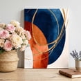 thumbnail image 2 of Canvas Wall Art, Navy Blue Burnt Orange Framed Canvas Prints for Bathroom Hallway, Boho Art Modern Geometric Small Gallery Wrapped Wall Decor for Home Office, Gifts, 8"x10" Ship Next Day, 2 of 8