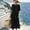 Black women's boho midi dress a1, variant on Women's Casual Loose Midi Dresses Round Neck Short Sleeve Tie Flowy Boho Summer Vacation Holiday Beach Sundress Travel Outfits, Black S