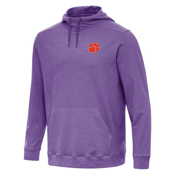 Men's Antigua Heather Purple Clemson Tigers Cloud Pullover Hoodie