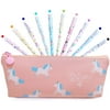YANSION Unicorn Pencil Case Cute Flamingo Pens Set 10Pcs Ballpoint Pens for Party Office School Gift Writing Office Supplies, Pink