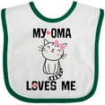 thumbnail image 3 of Inktastic My Oma Loves Me Girl Cat Girls Baby Bib, 3 of 4