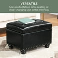thumbnail image 6 of Convenience Concepts Designs4Comfort 5th Avenue Storage Ottoman, Black Faux Leather, 6 of 12